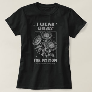 Wildflower I Wear Grey For Brain Tumour Mum  T-Shirt