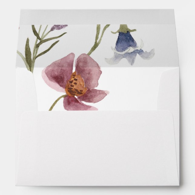 Wildflower In Bloom Floral Lined envelope (Back (Bottom))