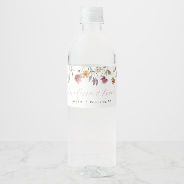 Wildflower in Bloom Water Bottle Label (Front)