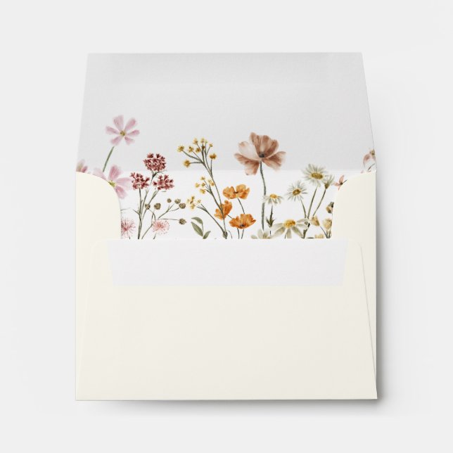 Wildflower in Bloom Wedding Terracotta Garden Envelope (Back (Bottom))