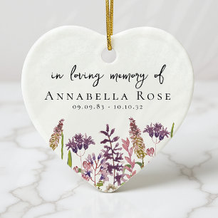 Wildflower In Loving Memory Memorial  Ceramic Ornament