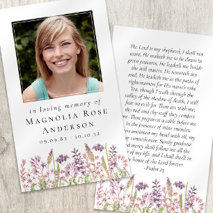 Wildflower In Loving Memory Memorial Prayer Card