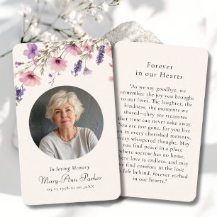 Wildflower "In loving Memory" Photo Funeral Business Card