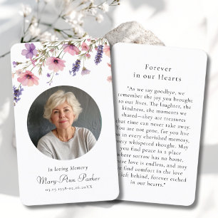 Wildflower "In loving Memory" Photo Funeral Business Card