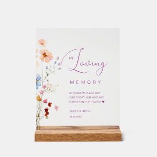 Wildflower "In Loving Memory" Wedding Acrylic Sign