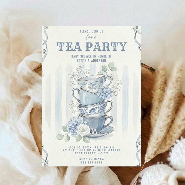 Wildflower-Inspired Tea Party Baby Shower Invitation (Creator Uploaded)