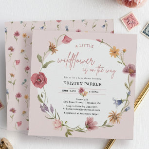 Wildflower Is On The Way Spring Baby Shower Invitation
