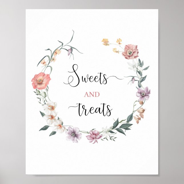 Wildflower is On The Way Spring Baby Shower Poster (Front)