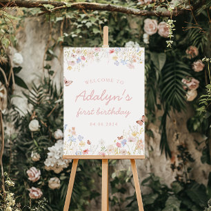 Wildflower Isn't She Onederful Birthday Sign