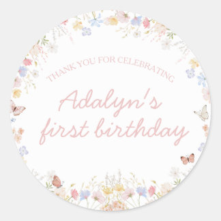 Wildflower Isn't She Onederful Birthday Stickers