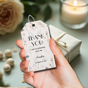 Wildflower Ivory Baby Shower Thank You Favour Gift Tags