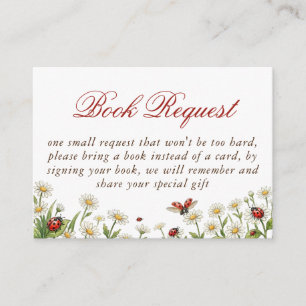 Wildflower Ladybug Baby Shower Books For Baby Enclosure Card