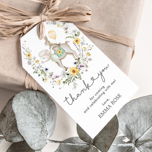 Wildflower Lamb & Bunny Balloon Thank You Gift Tags (Creator Uploaded)