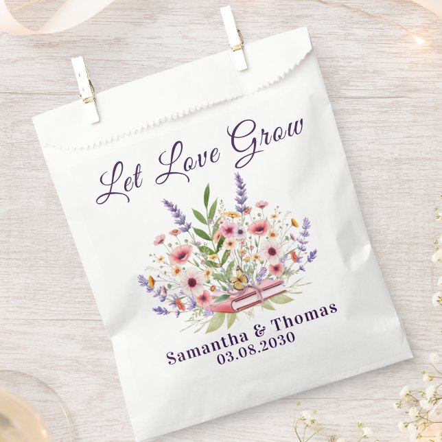 Wildflower Lavender Let Love Grow Favor Bag (Creator Uploaded)