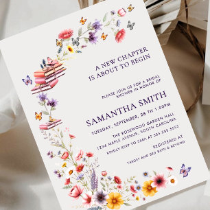 Wildflower Lavender New Chapter Bridal Shower  Invitation