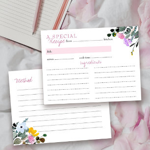 Wildflower Lawn Bridal Shower Recipe Card