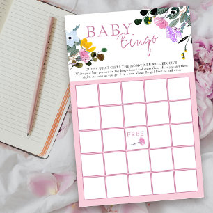 Wildflower Lawn Floral Baby Shower Bingo Game