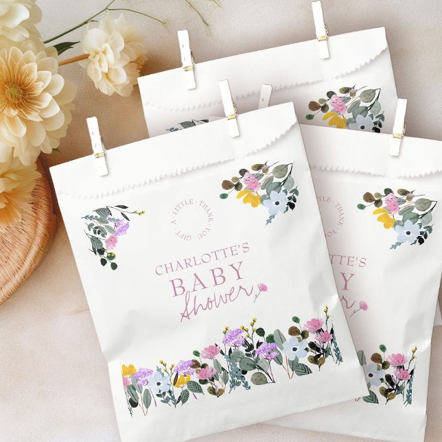 Wildflower Lawn Little Thank You Gift Baby Shower Favour Bag (Baby Shower favor bags from my Wildflower Lawn Baby Shower Collection)