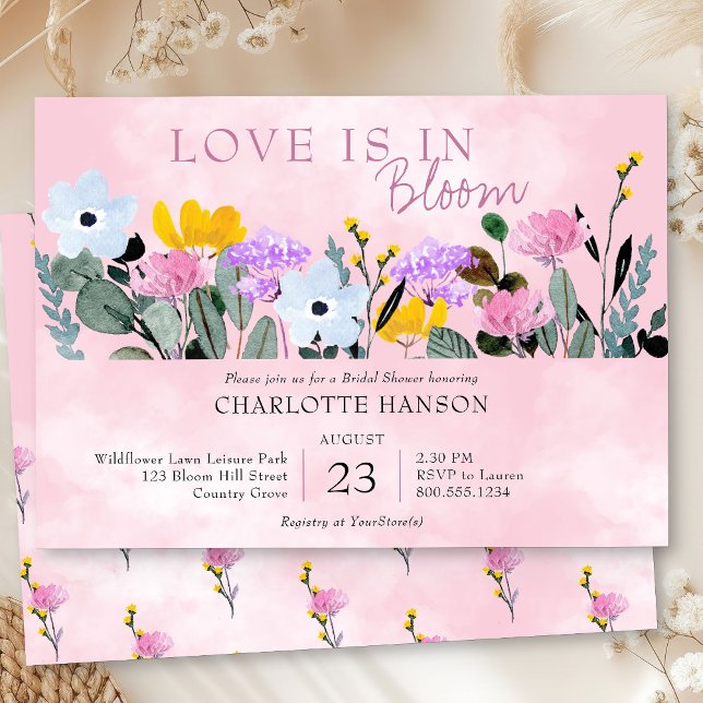 Wildflower Lawn Love is in Bloom Bridal Shower Invitation (Love is in Bloom Invitation from my Wildflower Lawn Bridal Shower collection)