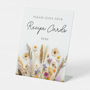 Wildflower Leave Your Recipe Card Here Pedestal Sign