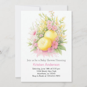 Wildflower Lemon Dreamy Girl Baby Shower Invitation