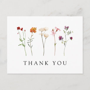 Wildflower Lesbian Pride Floral Wedding Thank You Postcard