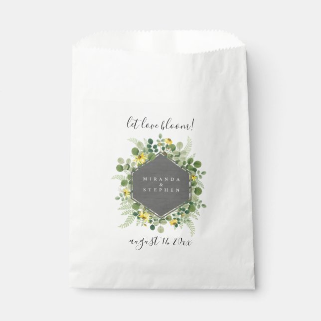 Wildflower Let Love Bloom Wedding Flower Seeds Favour Bag (Front)
