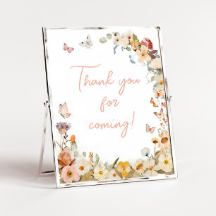 Wildflower Little Butterfly Thank you for Coming Poster