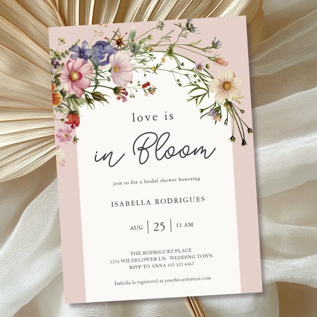 Wildflower Love in Bloom Bridal Shower Invitation ( Invite shown in 5 x 7 inches, choose size, paper and corner style. Buy print or digital invitations)