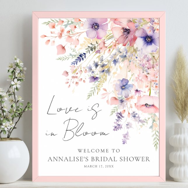 Wildflower Love In Bloom Floral Bridal Shower Poster (Wildflower Love In Bloom Floral Bridal Shower Poster )
