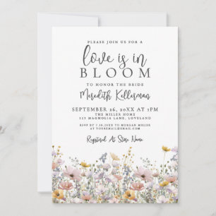 Wildflower Love Is In Bloom Bridal Shower Invitation
