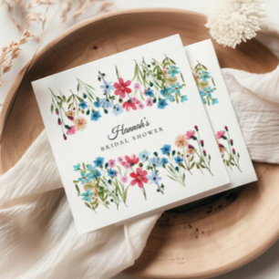 Wildflower Love is in Bloom Bridal Shower Napkin