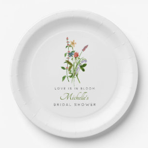Wildflower Love is in Bloom Bridal Shower Paper Plate