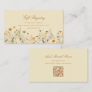 Wildflower Love Is In Bloom Bridal Shower Registry Enclosure Card