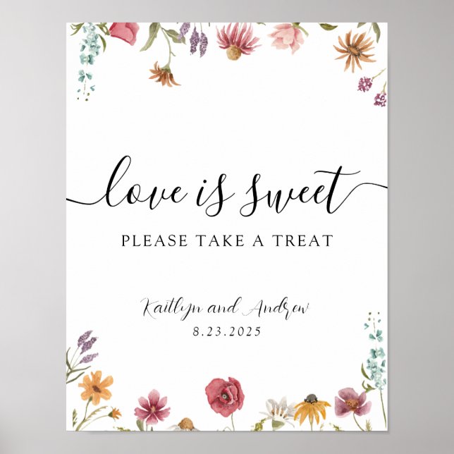 Wildflower Love is Sweet Please Take a Treat Sign (Front)