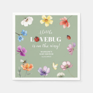 Wildflower Lovebug Baby Shower Paper Napkin