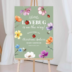 Wildflower Lovebug Baby Shower Welcome Sign