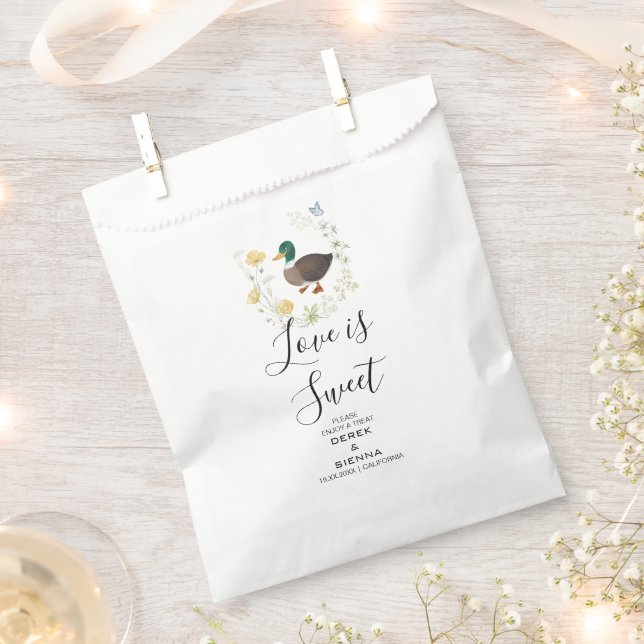 Wildflower Mallard Duck Wedding Favour Bag (Clipped)