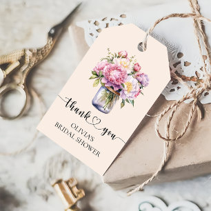 Wildflower Mason Jar Bridal Shower Favor  Gift Tags