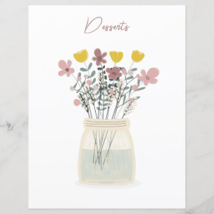 Wildflower Mason Jar Desserts Recipe Divider