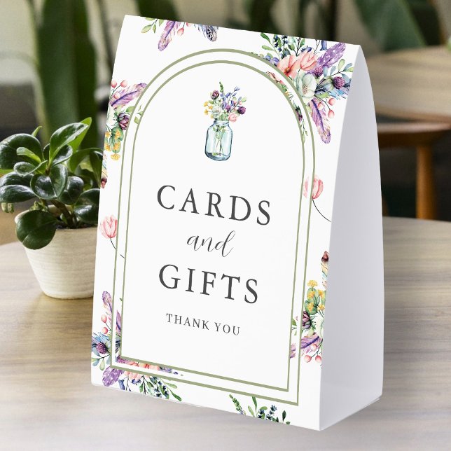 Wildflower Mason Jar Wedding Cards and Gifts Sign (Creator Uploaded)