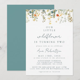 Wildflower Meadow 2nd Birthday Invitation