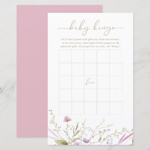 Wildflower Meadow Baby Bingo Game Card