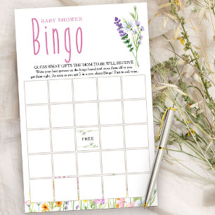 Wildflower Meadow Baby Shower Bingo Game
