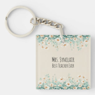 Wildflower Meadow Best Teacher Ever Appreciation Key Ring