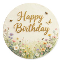 Wildflower Meadow Birthday Cake Topper