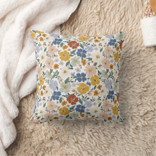 Wildflower Meadow Boho Pattern Cushion