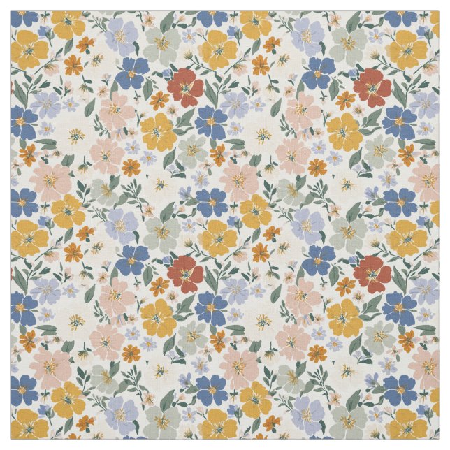 Wildflower Meadow Boho Pattern Fabric (Swatch)