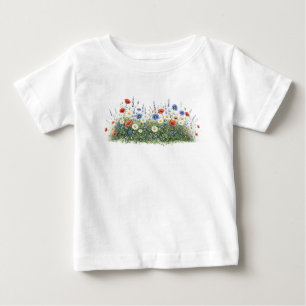 Wildflower meadow botanical garden flowers baby T-Shirt