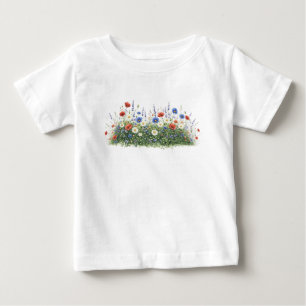 Wildflower meadow botanical garden flowers baby T-Shirt